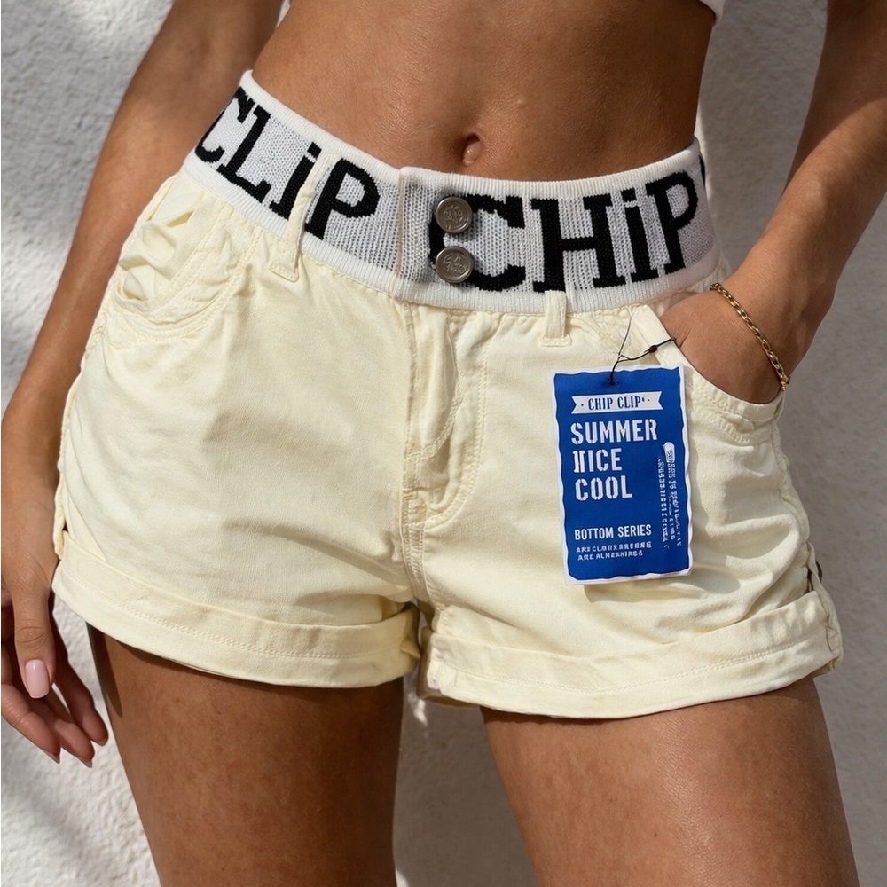 Clip Chip Cream High-Waist Summer Shorts Made in Japan GranolaGirl Cute Goth